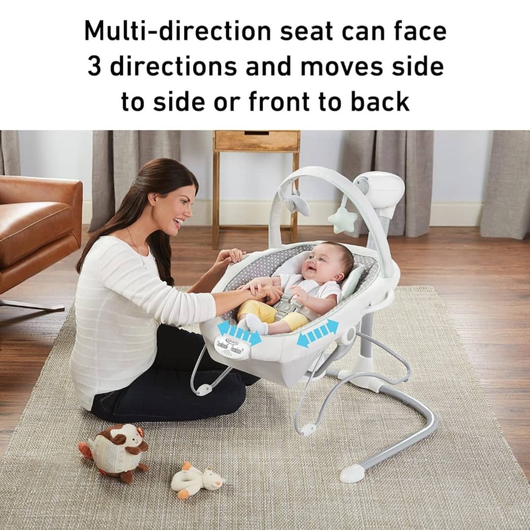 T33 Graco soothe ati sway Lx omo golifu ati bouncer