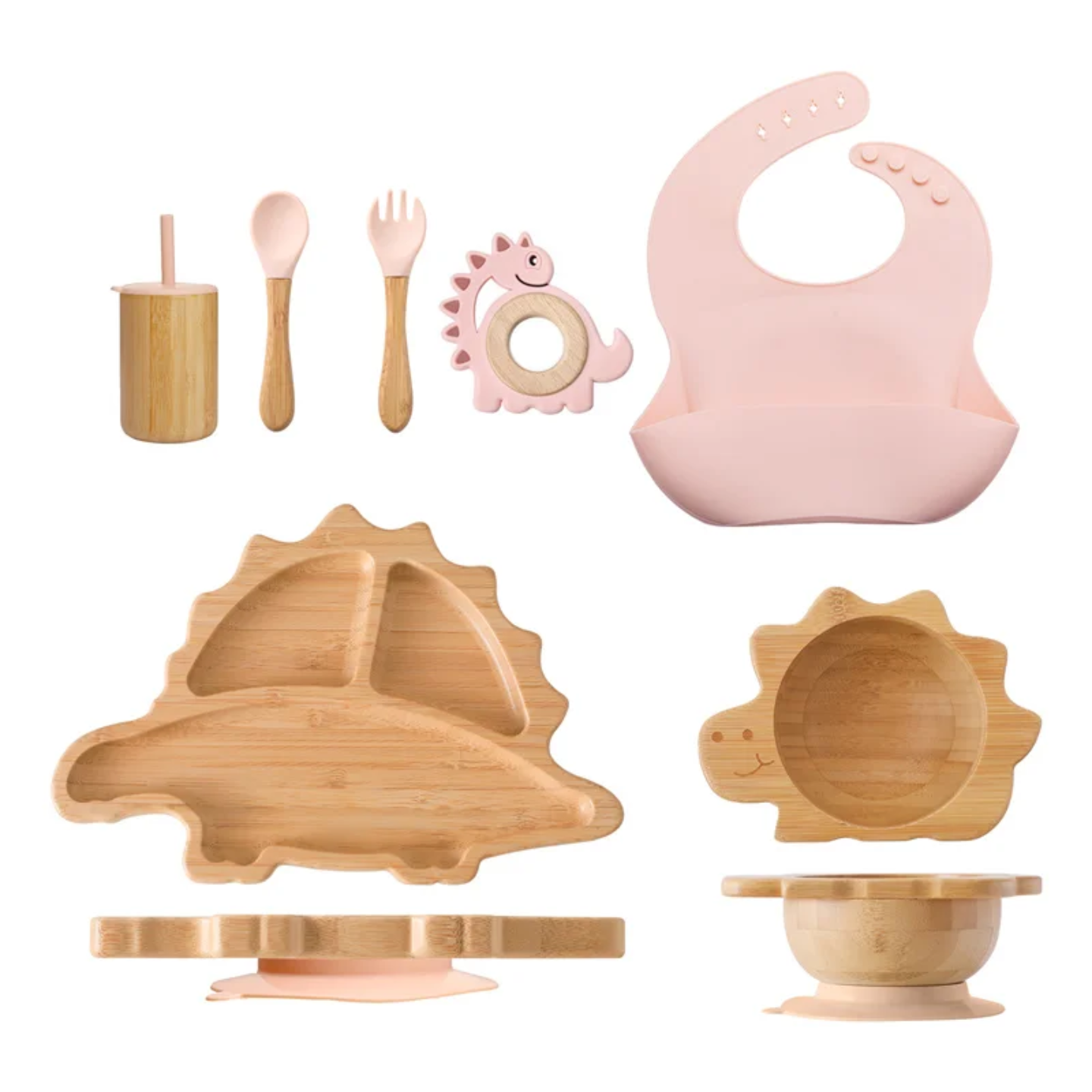 Eco-friendly wooden weaning set