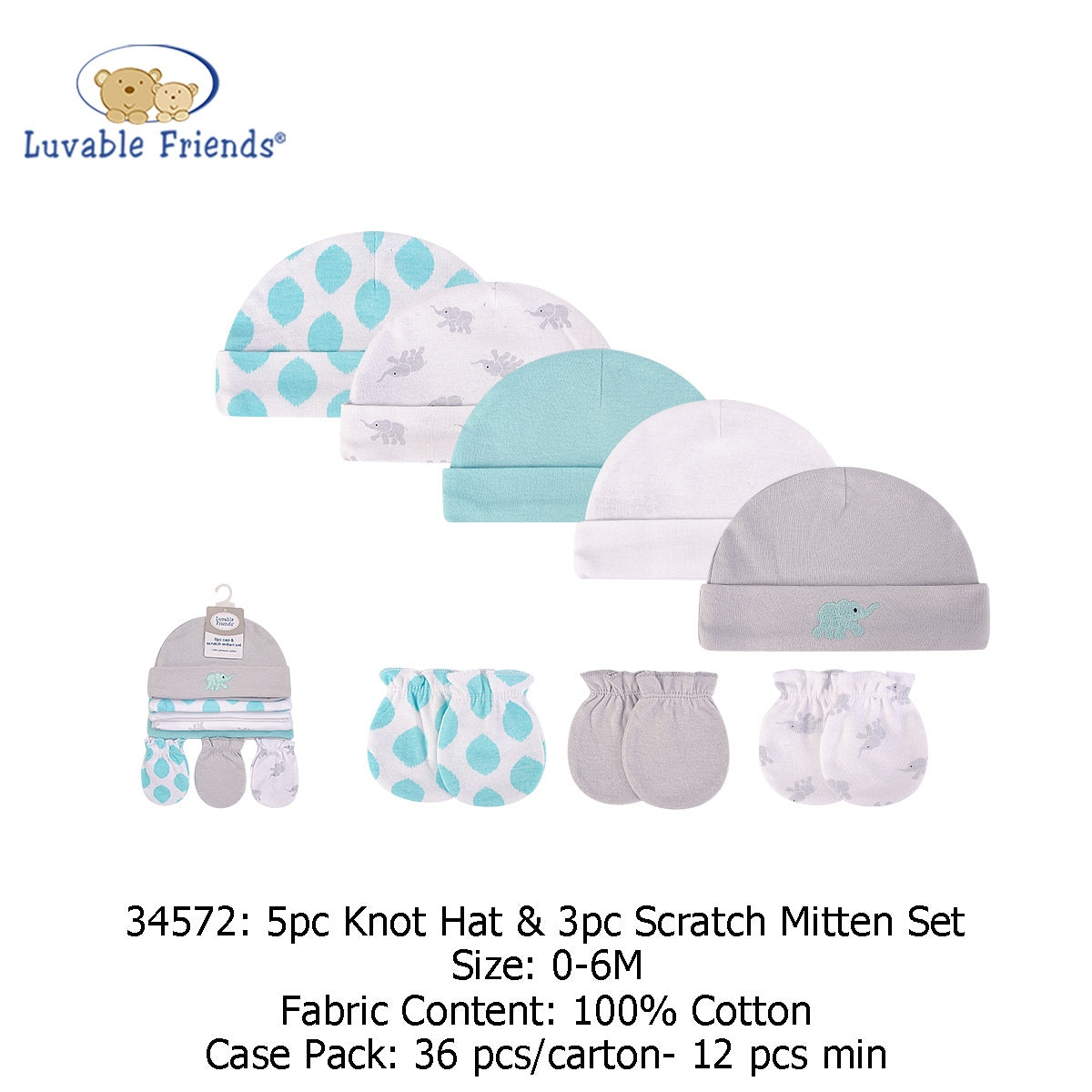 8pk Hudson fila ati mittens ṣeto