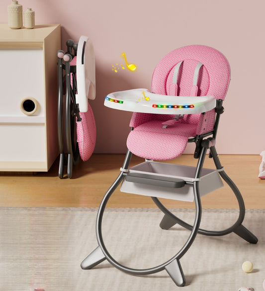 Highchair Musical Foldable pẹlu ina