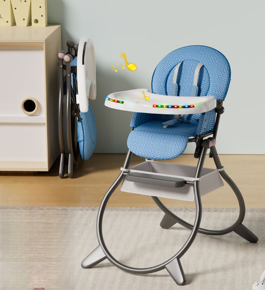 Highchair Musical Foldable pẹlu ina