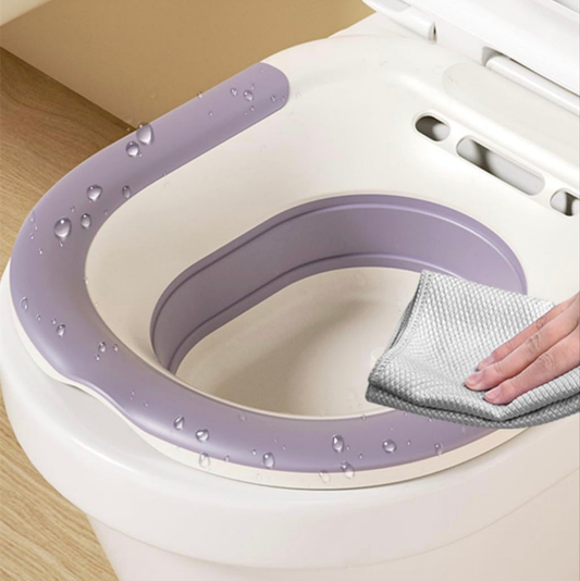 Foldable sitz bath with soft cushion