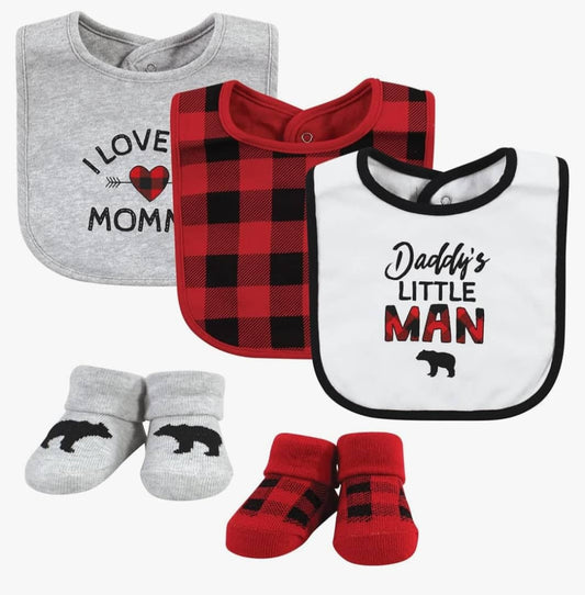 T18 Hudson omo tuntun bib ati booties ṣeto