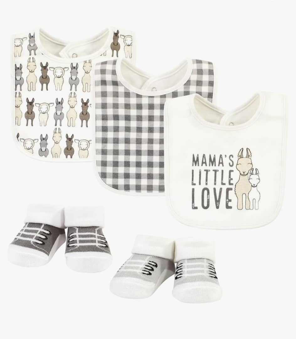 T18 Hudson omo tuntun bib ati booties ṣeto