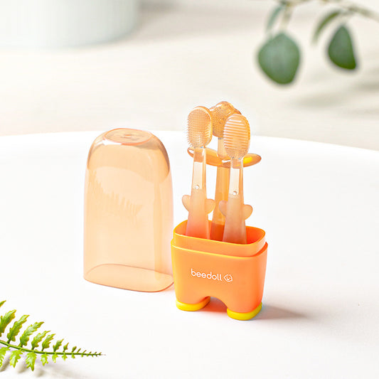 P18 Silikoni 3pcs teething fẹlẹ ṣeto