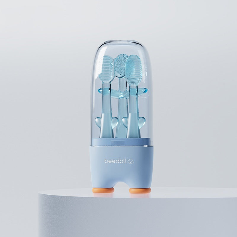 P18 Silikoni 3pcs teething fẹlẹ ṣeto