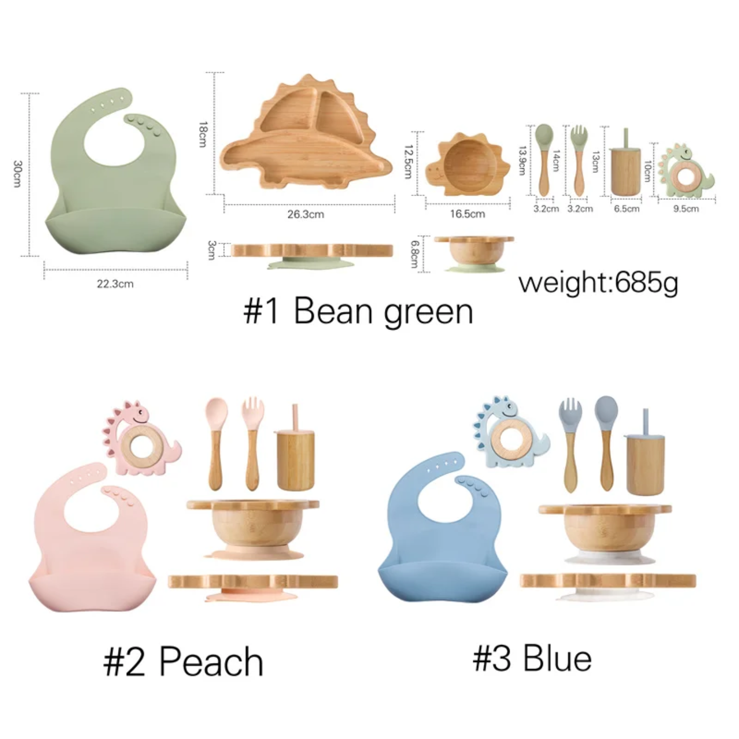 Eco-friendly wooden weaning set