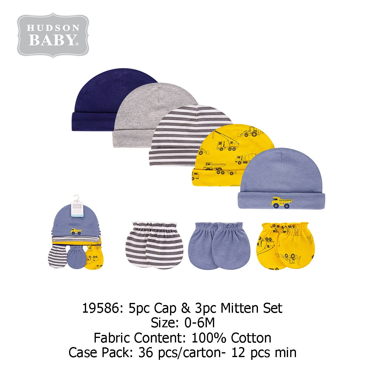 8pk Hudson fila ati mittens ṣeto