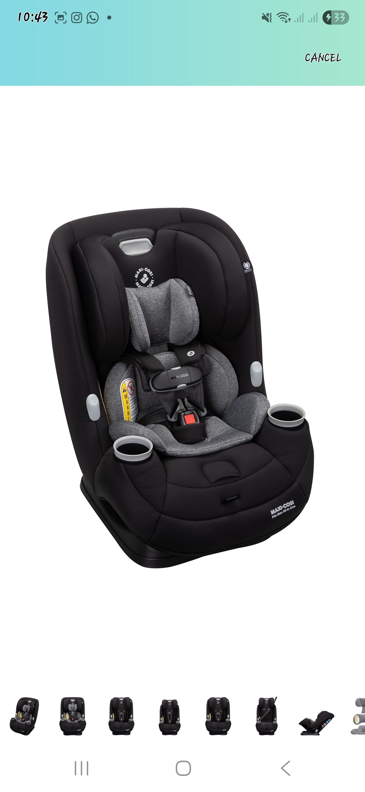 Maxi Cosi pria max all in one carseat