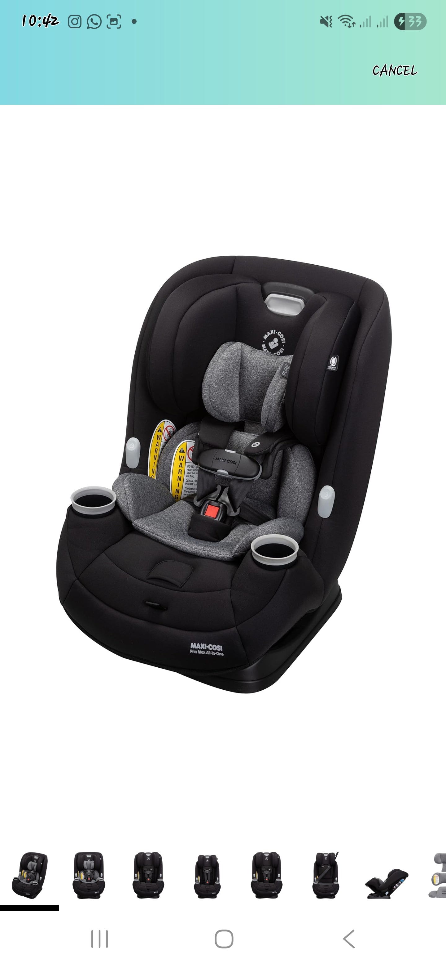 Maxi Cosi pria max all in one carseat