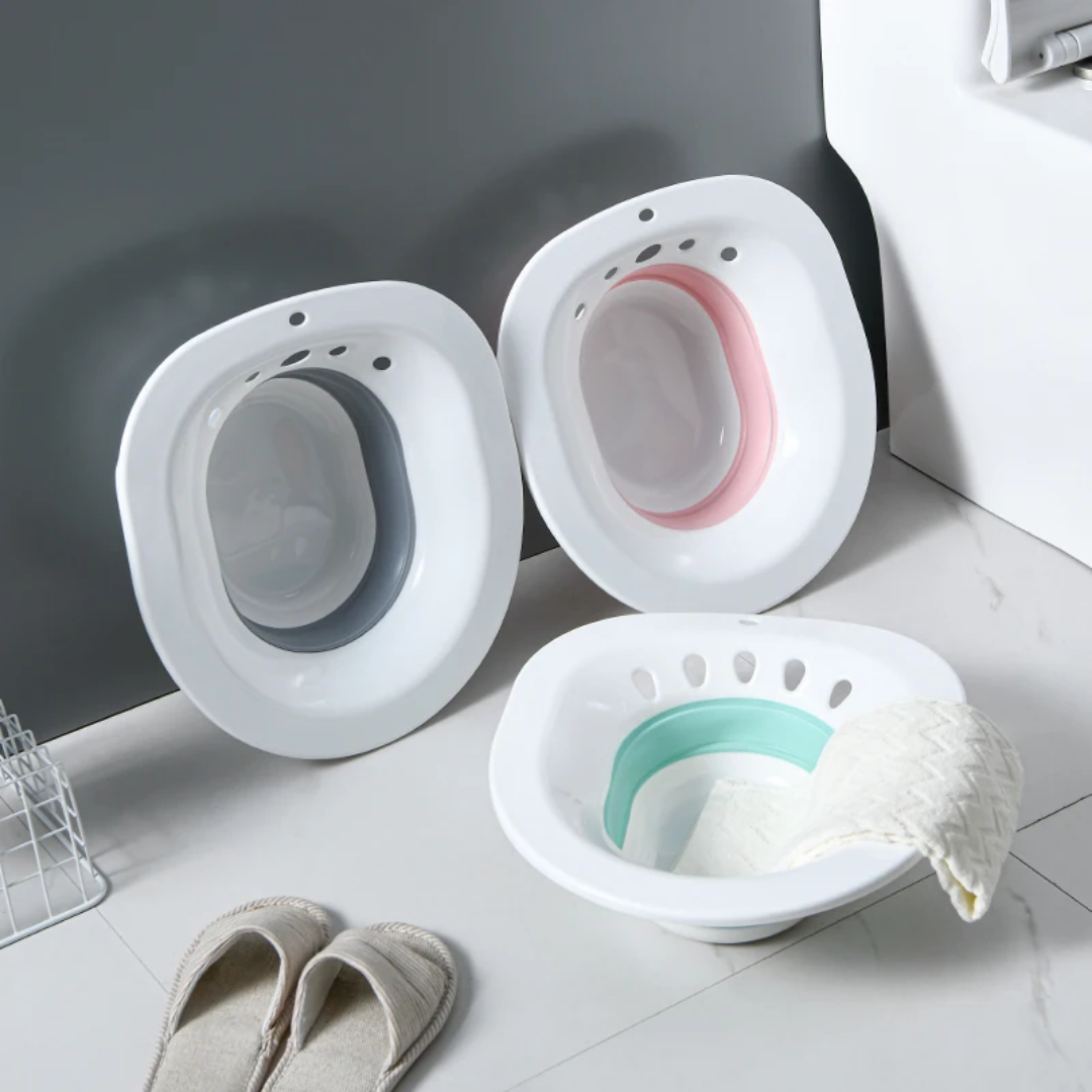 Foldable postpartum sitz bowl