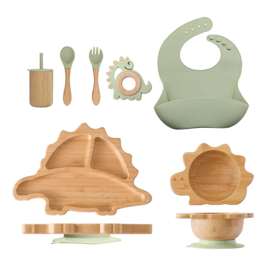 Eco-friendly wooden weaning set
