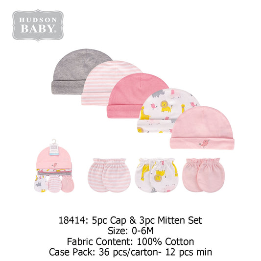 8pk Hudson fila ati mittens ṣeto