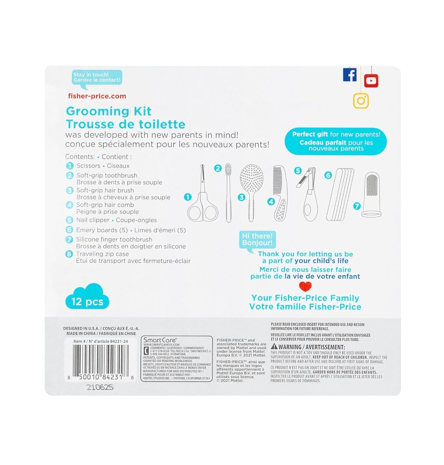 Smart Care Fisher-Price 12-Piece Baby Grooming Kit