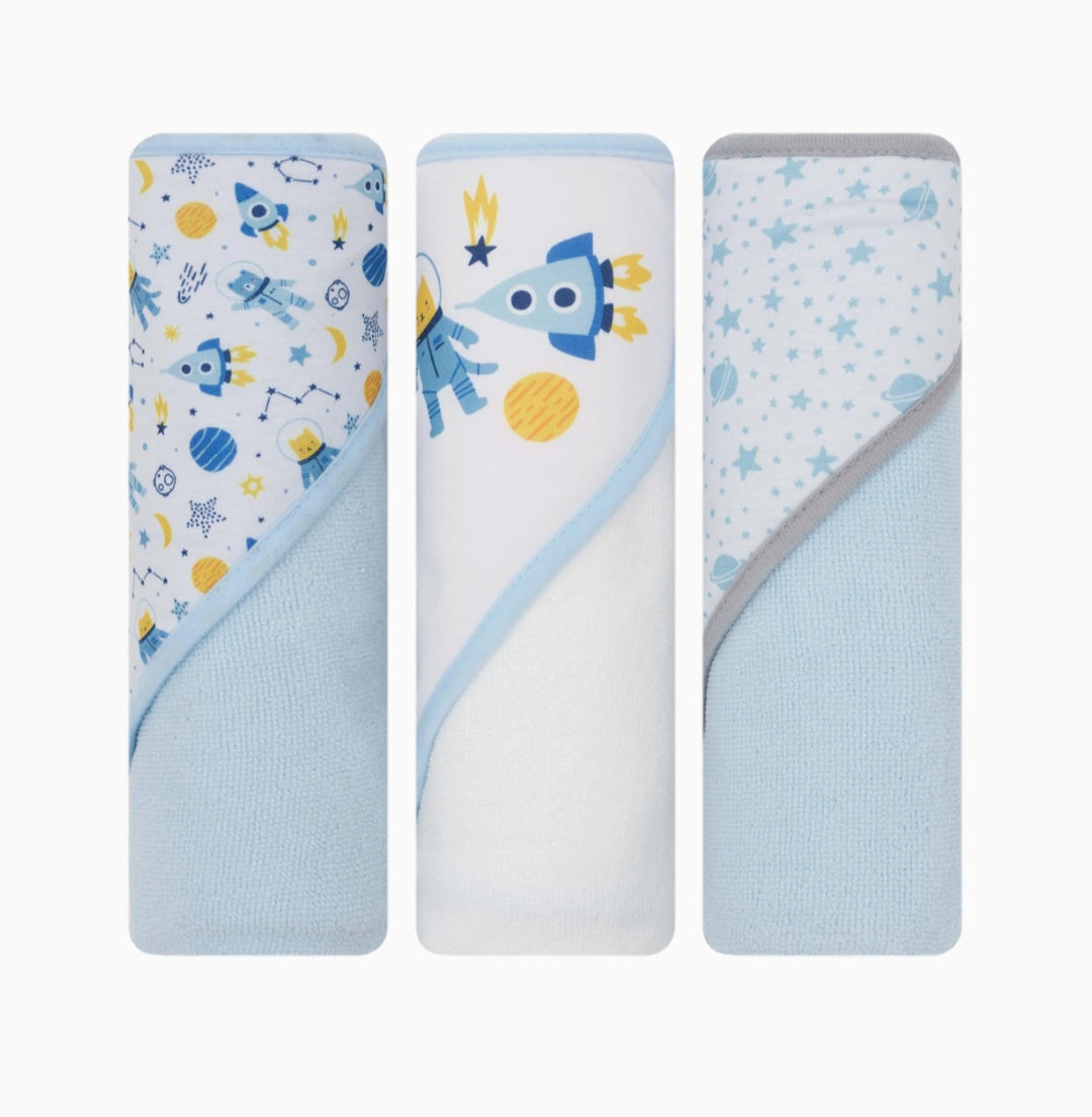 3pk Baby Hooded toweli ṣeto