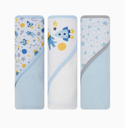 3pk Baby Hooded toweli ṣeto