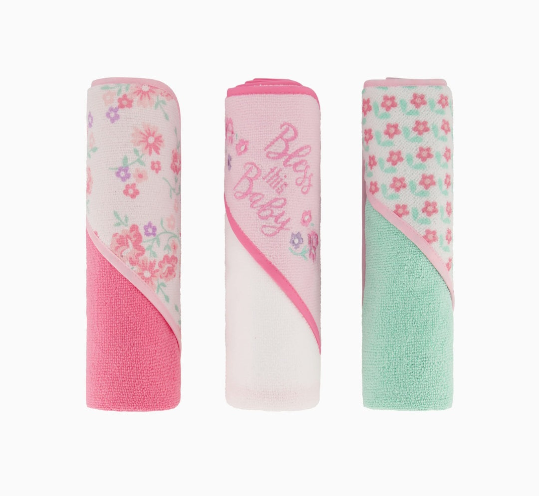 3pk Baby Hooded toweli ṣeto