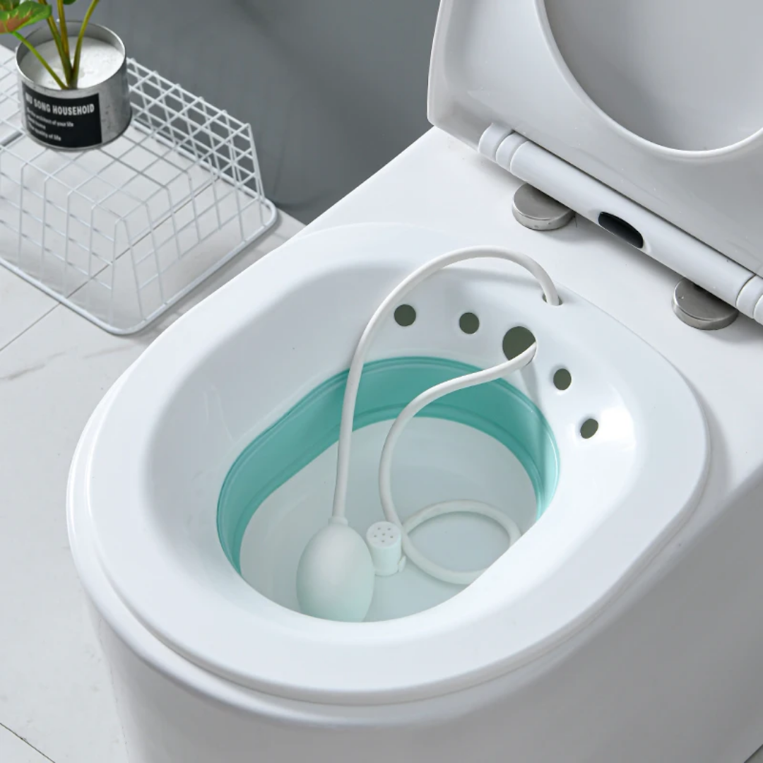 Foldable postpartum sitz bowl